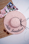 Braided Hat BRUNO ROSSI Hello Sunshine Pink