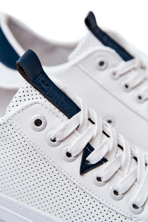 Trampki Buty Sportowe Męskie Skórzane Big Star Białe JJ174226