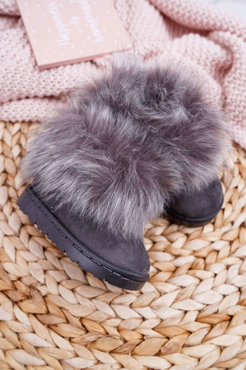 Children's Boots Snow Boots With Fur Grey Ariana