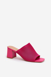 Women's Heeled Sandals Block Type Fuchsia Wenilan
