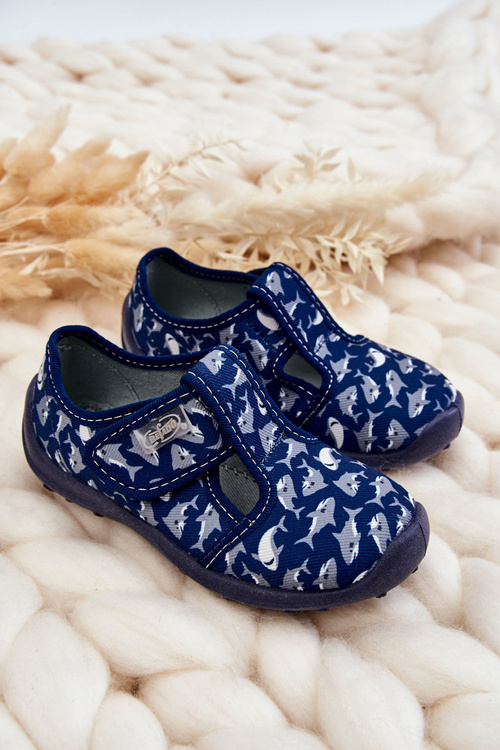 Półbuty Papcie Dziecięce Rekiny Granatowe Befado 010X032