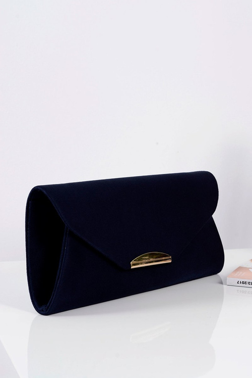 Women's Navy Blue Suede Clutch Bag