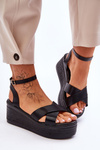 Women's Comfortable Wedge Sandals Černá Laurie