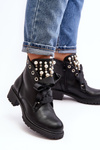 Decorated Women's Boots with Zipper Black Elonte