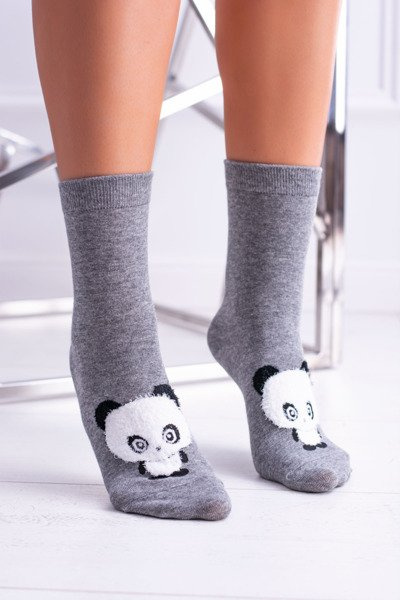 Women's Socks Gray with Panda