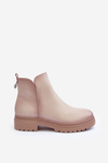 Low-Cut Leather Boots Beige Foteini