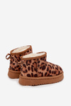 Children Youth Snow Boots Lined with Fur Panther Print Brown Mireya