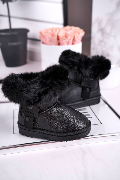 Children's snow boots warm with fur black Marella