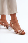 Elegant Sandals with Decorations Pink Gold D&A MR38-444