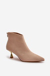 Women's Stiletto Heeled Eco Suede Beige Boots Terlena