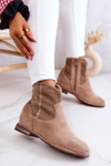 Suede Women's Boots Hidden Wedge Beige Solene