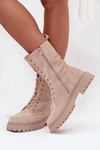 Women's Workery Boots Lined Beige Marvielle