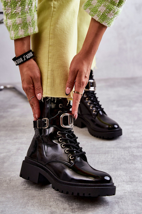 Lacquered Warm Women's Boots Black Costello