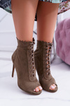 Lu Boo Suede Lace-up Sandals Stiletto Boots Natasha