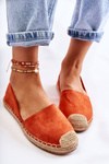 Espadryle Klasyczne Damskie Zamsz Pomarańczowe Clarice
