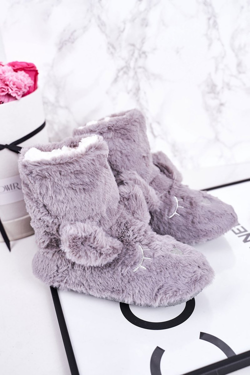 Children's Insulated Home Slippers Grey Sleepyhead