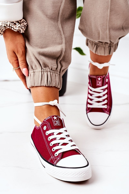 Women's Classic Sneakers Burgundy Ecoma