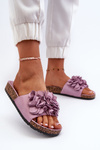 Women's Sandals on Cork Platform with Eco Suede Purple Jaihini