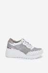 Leather Perforated Sports Shoes Sneakers On Wedge White S.Barski LR51-641