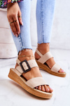 Women's Suede Sandals Big Star JJ276032 Beige