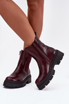 Insulated ankle boots with zipper burgundy Niviane