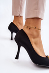 Elegant High Heels With Fashionable Decoration Black Precious