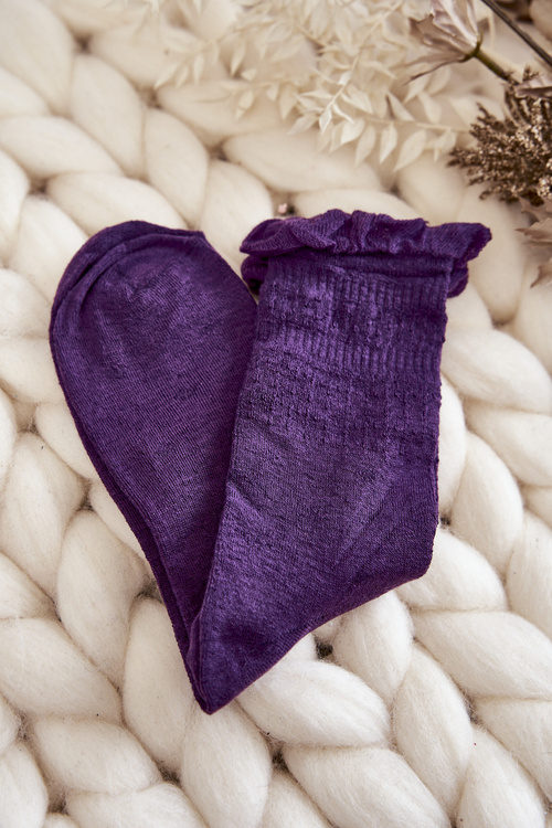 Women's Plain Socks With A Frill 5-Pack Multicolor