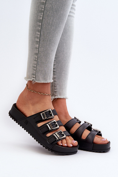 Klapki Damskie Gumowe Czarne ZAXY JJ285058