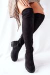 Suede Over The Knee Boots Black Selina