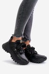 Skórzane Sneakersy Damskie CheBello 4583 Czarne 