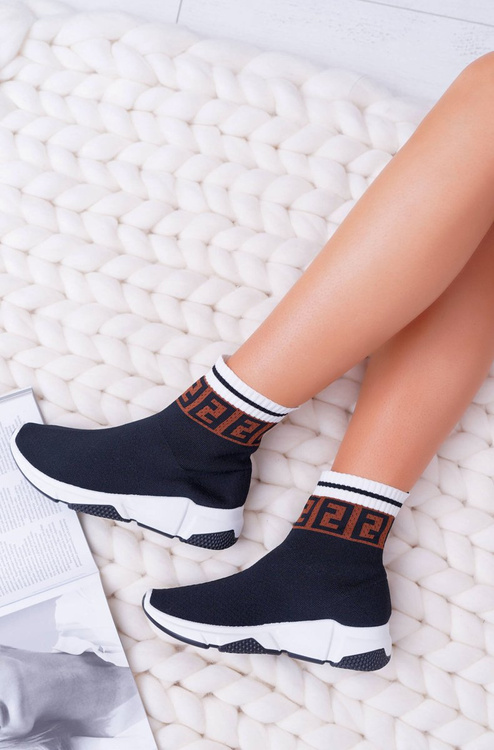 Women's Sports Shoes High Sock Black Press