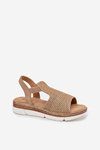 Women's Sandals With Braiding Beige-Gold Jelana
