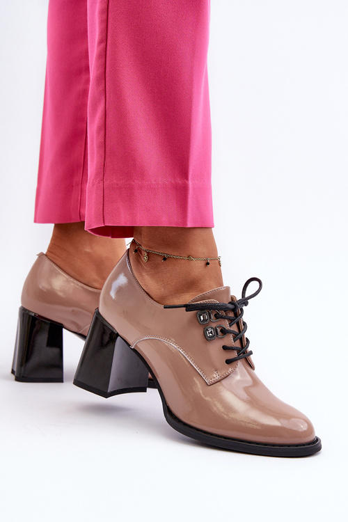 Women's Patent Leather Pumps Beige Nelione