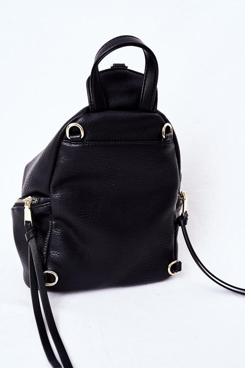 Women's Leather Backpack Purse 2in1 NOBO K3190 Black