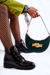Lacquered Warm Laced Boots Black Enrica