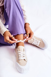 Women's Sneakers On The Platform Beige Comes