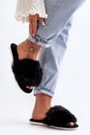 Women's Black Slippers with Faux Fur Vienitta
