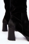 Women's Suede Over-the-Knee Boots with Stiletto Heel Lemar Black Ceraxa