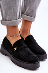 Decorated Suede Moccasins Black Esperta