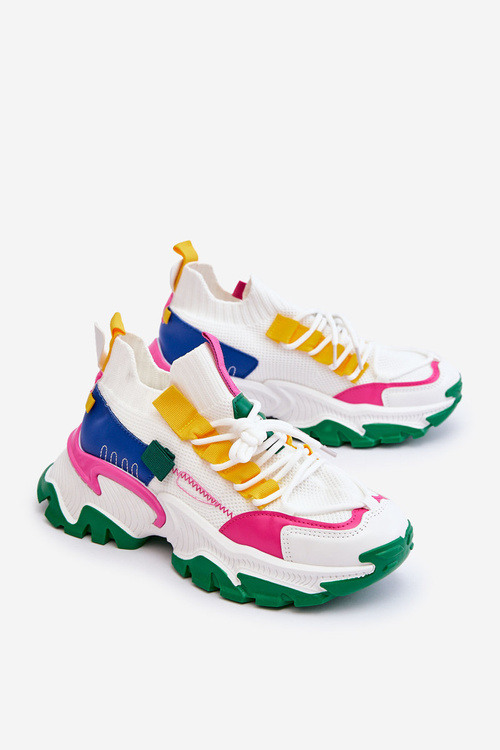 Women's Sock Sneakers White-Green Keaton