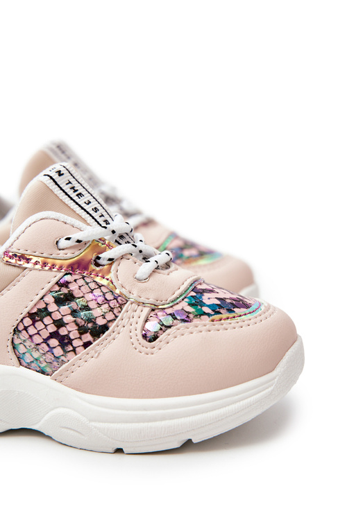 Leather Sport Shoes Snakeskin Pink Gabbie