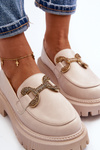 Women's Loafers with Light Beige Ornament Gargi