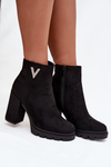 Women's insulated ankle boots with heel and decorative detail black Briella