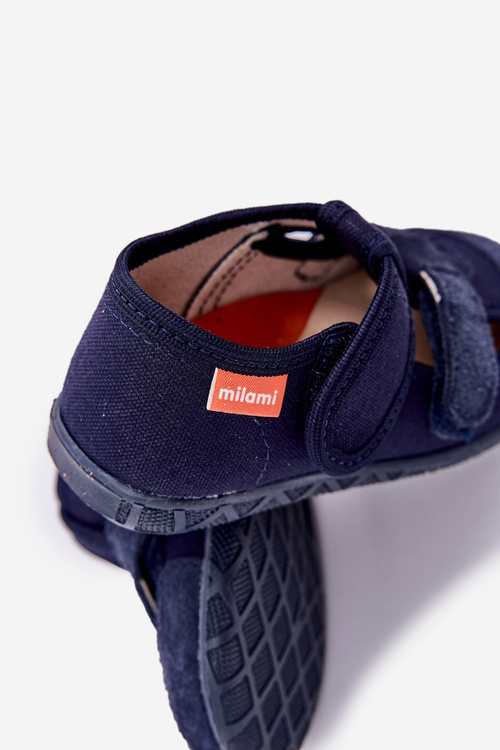 Children's Slippers Milami With Velcro Dark Blue Reathiana