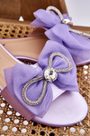 Women's Slippers With Bow And Rhinestones Violet Jolene