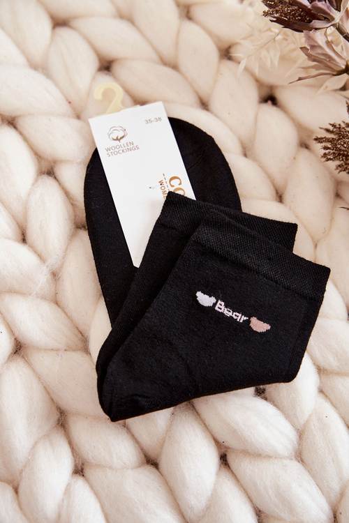 Women's Plain Cotton Cosas Socks Black