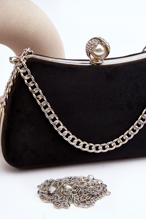 Torebka Kopertówka Wizytowa Czarna Nadrei MD2353