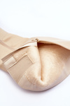 Leather Heeled Over-the-Knee Boots Beige Serpens