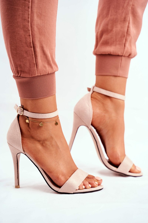 Semišové Sandály Na Podpatku Beige Liberty