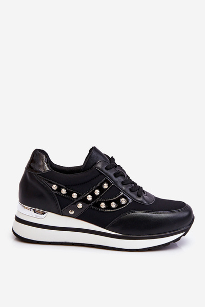 Black Adley Studded Trainers